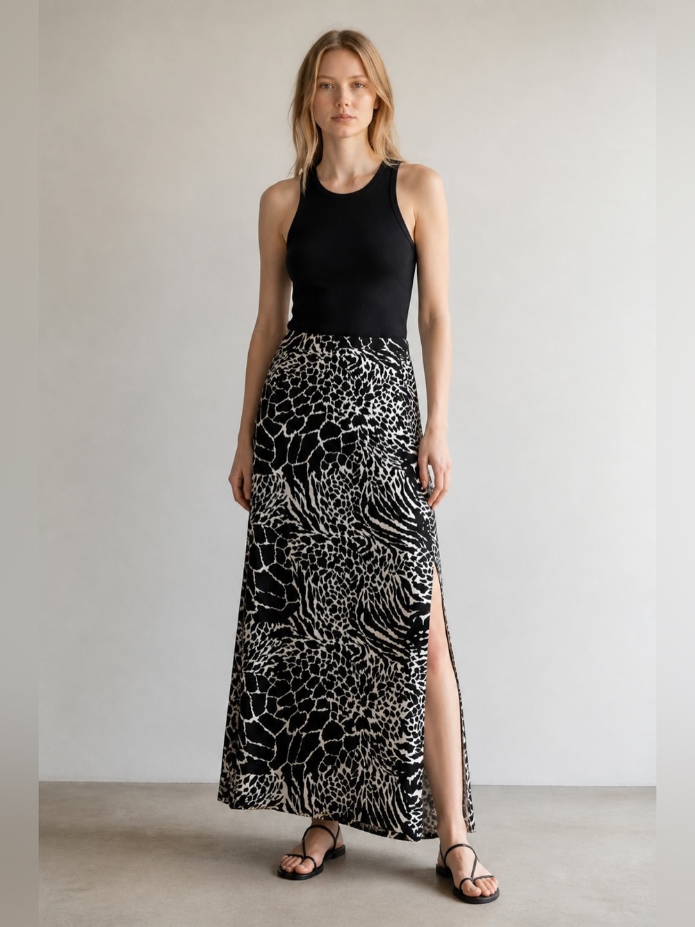 Apt. 9 Black & White Animal-Print Pencil Skirt